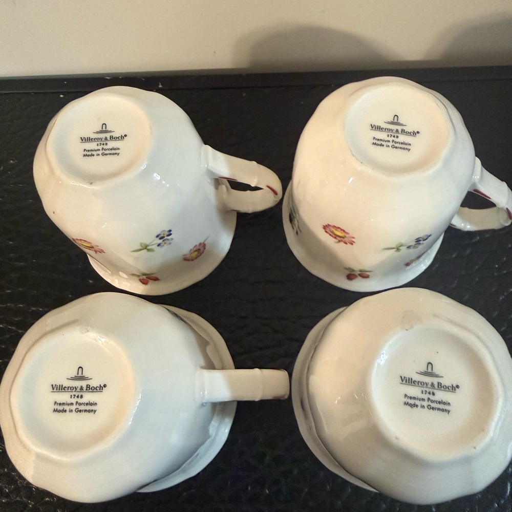 Villeroy & Boch Coffee Tea Cup Petite Made In Germany Set Of 4 - Picture 12 of 12
